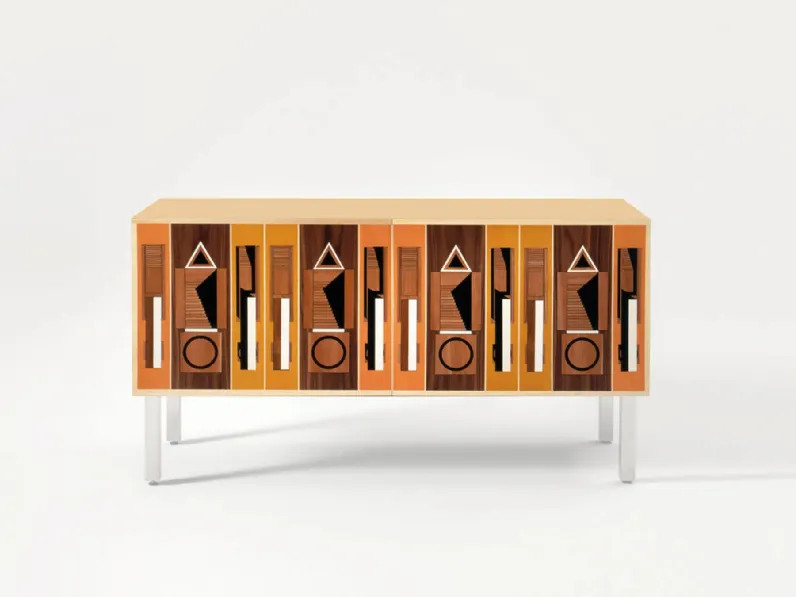 Madia intarsiata con piedini in metallo A-R-2 di Laura Meroni