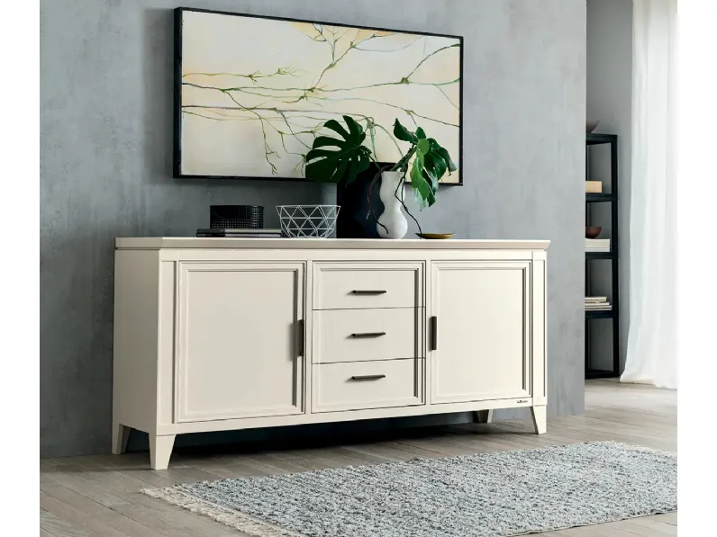 Madia Aralia in legno laccato Bianco di Le Fablier