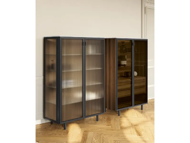 Madia alta Aurora in vetro e metallo di Febal Casa