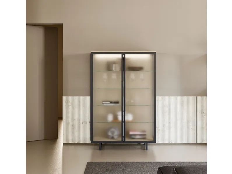 Madia alta Aurora in vetro e metallo di Febal Casa