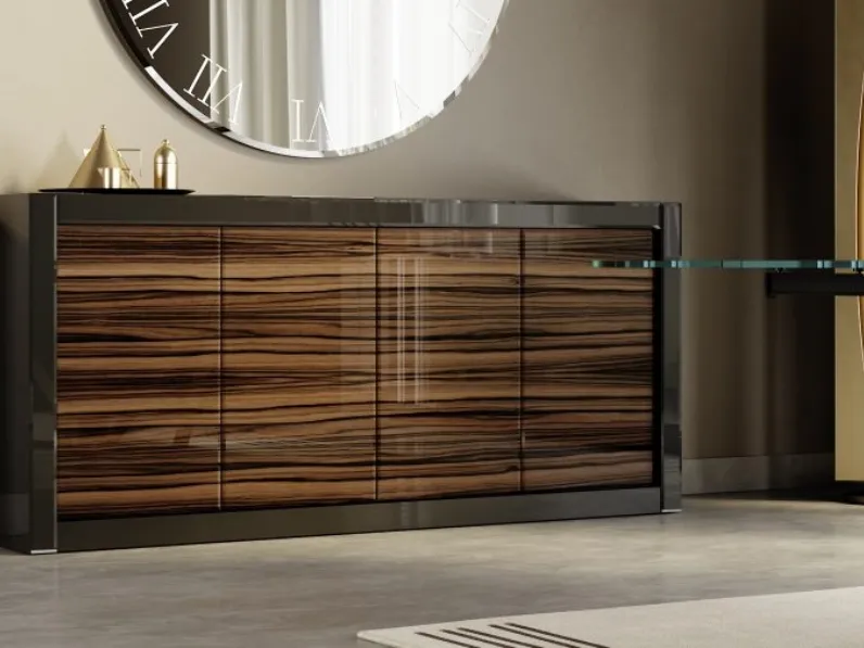Madia Avantgarde Credenza Luce in vetro effetto legno di Reflex