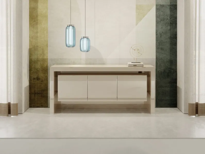 Madia in laccato lucido con top e applicazioni in vetro bisellato e verniciato Avantgarde Buffet di Reflex