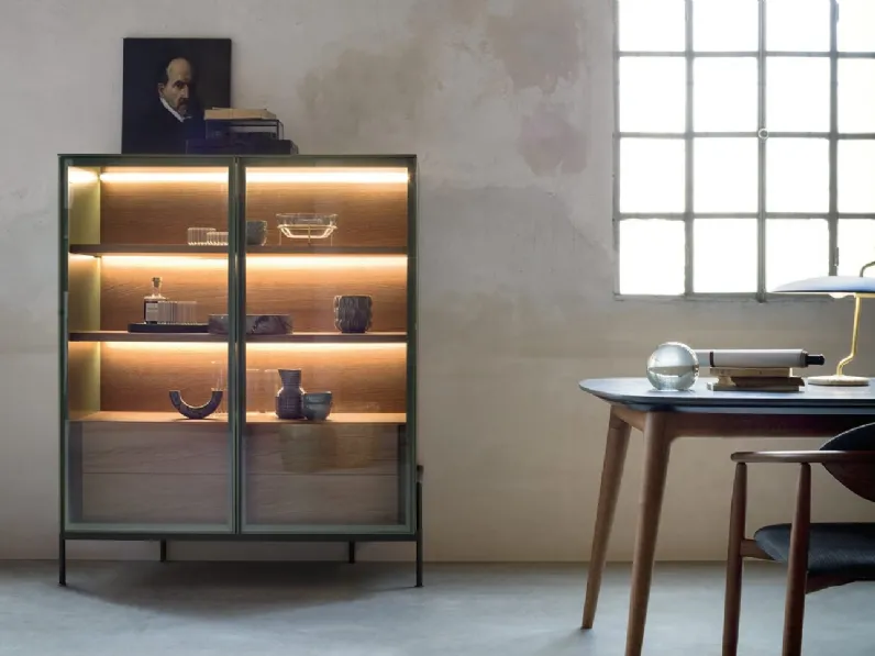 Madia Alta Belt 01 in vetro e legno di Novamobili