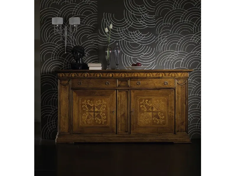 Madia in legno con ante intarsiate Ca' Venier 01D di Cantiero