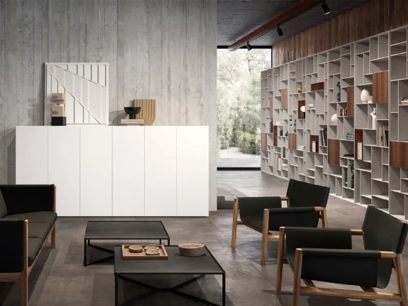 Madia Ateneo in laccato Bianco di Capo d'Opera