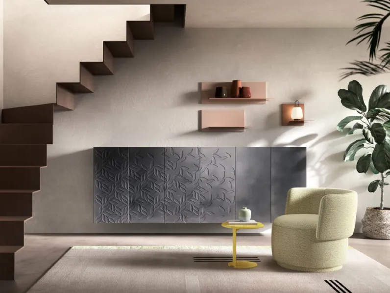 Madia sospesa Zurich finitura effetto Ferro Vintage con incisioni 3D Rover di Capo d'Opera