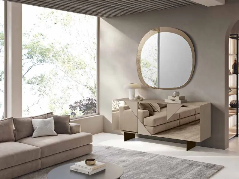 Madia Arte con inserti in vetro specchio di Capodarte