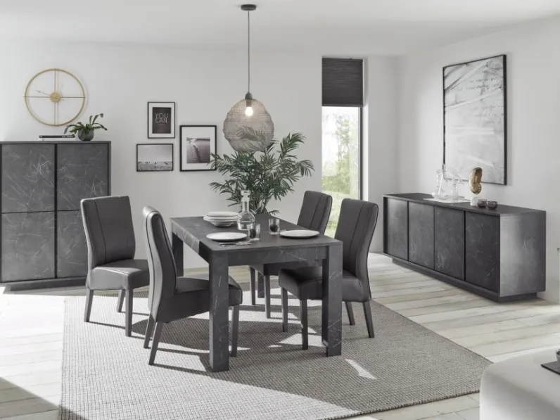 Madia Carrara in finitura Marmo Nero di LC Mobili