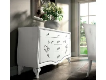 Chantal art 4500 in Laccato Bianco e dettagli in Foglia Argento