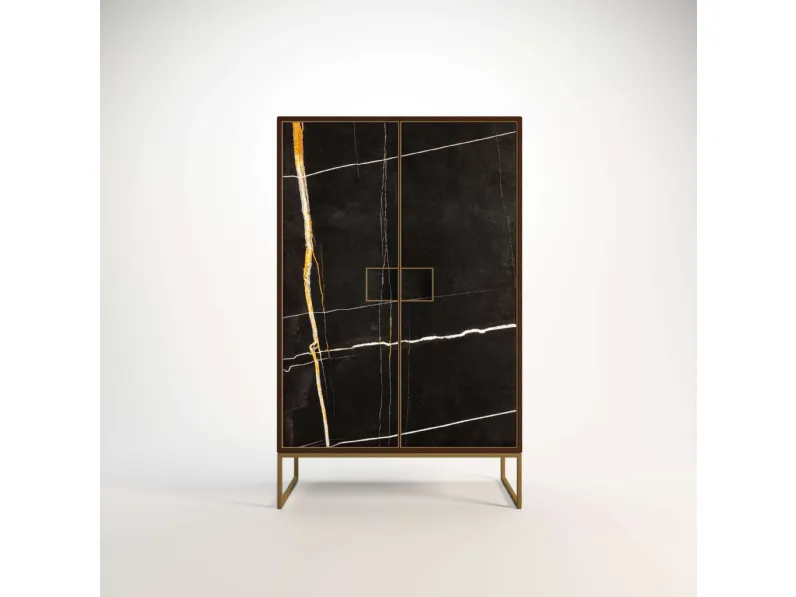 Madia Alta Charm con ante effetto marmo nero marble 02 di Migliorino