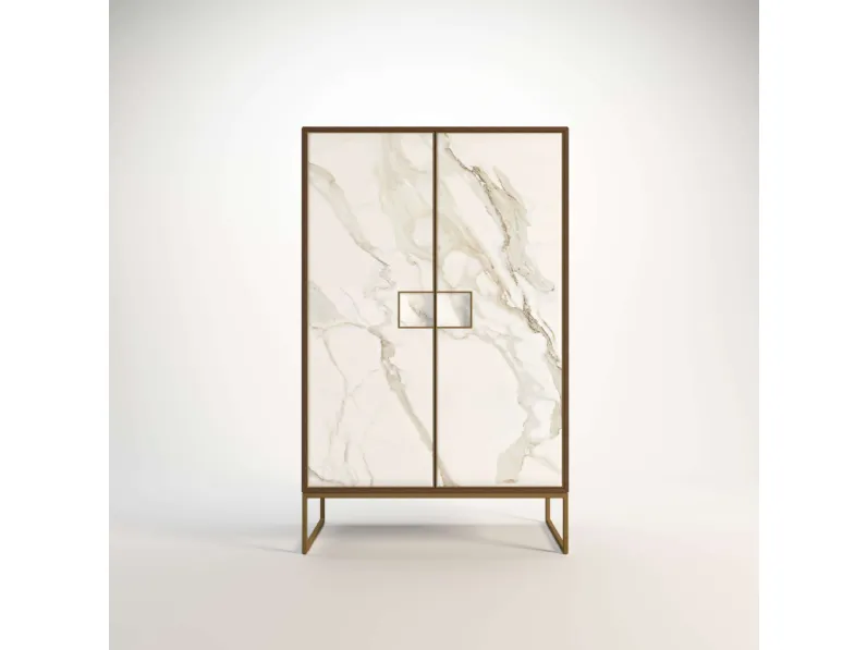 Madia Alta Charm con ante effetto marmo bianco marble 01 di Migliorino