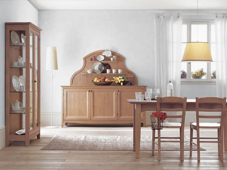 Madia classica in legno con alzatina Composizione 101 di Tempora Country