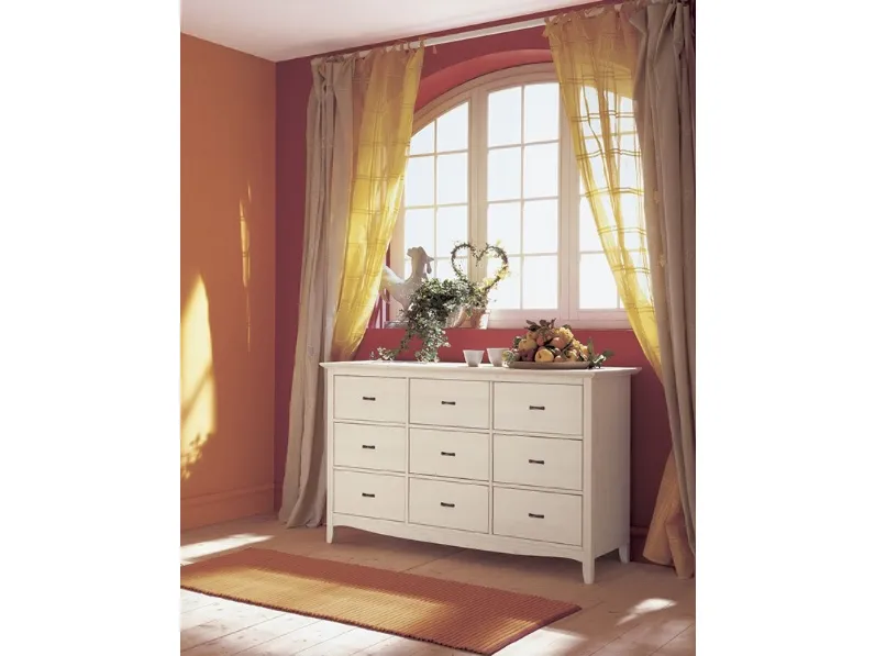 Madia in legno a 9 cassetti Composizione 112 01 di Tempora Country