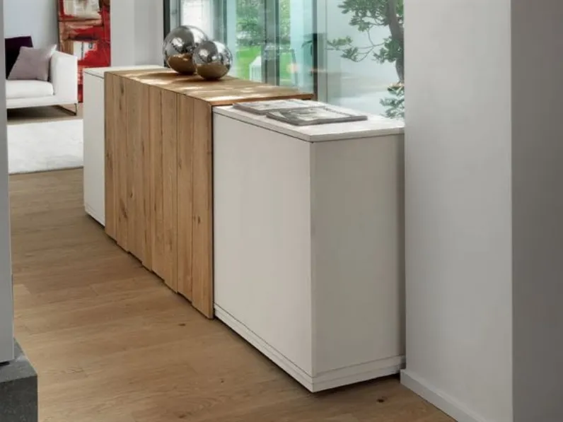 Madia in rovere naturale impiallacciato e massello Crisalide 8051 di Conarte