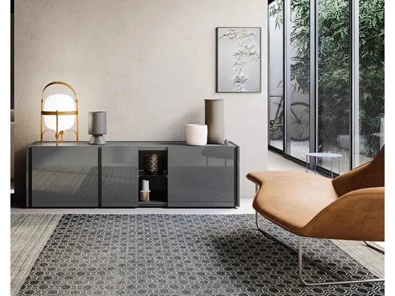 Madia Da-Do Giorno in laccato lucido Piombo di Alf Da Frè