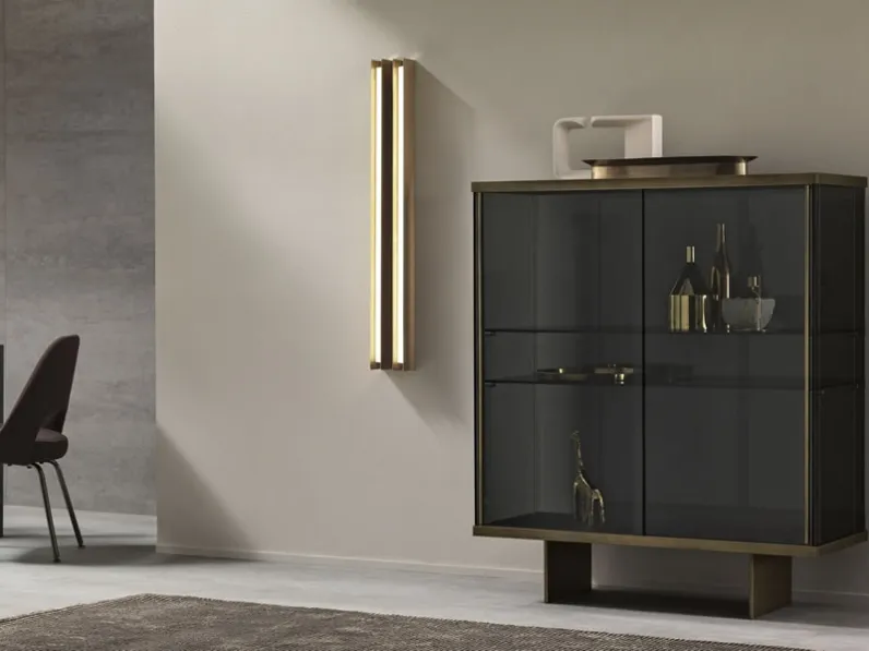 Madia alta in vetro con struttura in metallo East Side di Tonelli