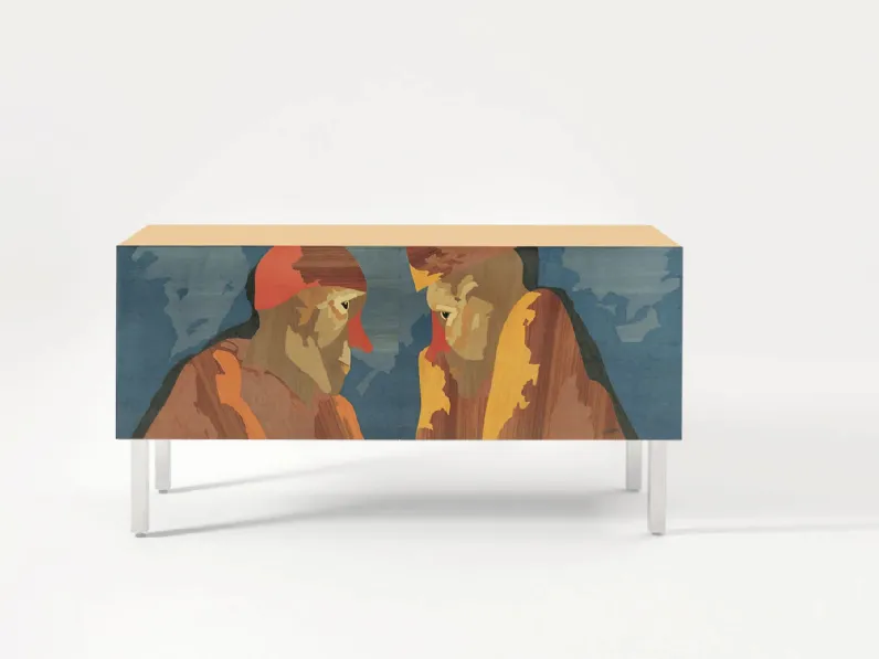 Madia con ante intarsiate ET1 di Laura Meroni