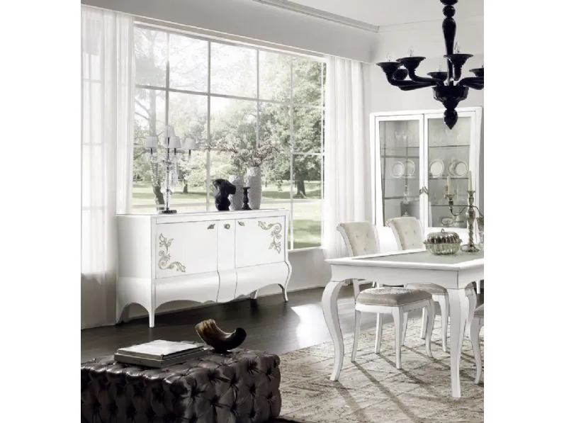 Madia Fashion Project IM8211 in legno laccato Bianco con ante decorate di Imba Srl