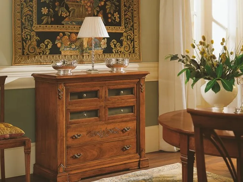Madia Fenice 1840 in legno massello con intarsi di Bamart