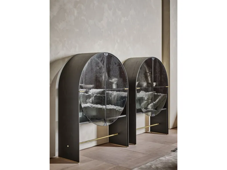 Madia di design Soda in cristallo e legno laccato di Gallotti&Radice