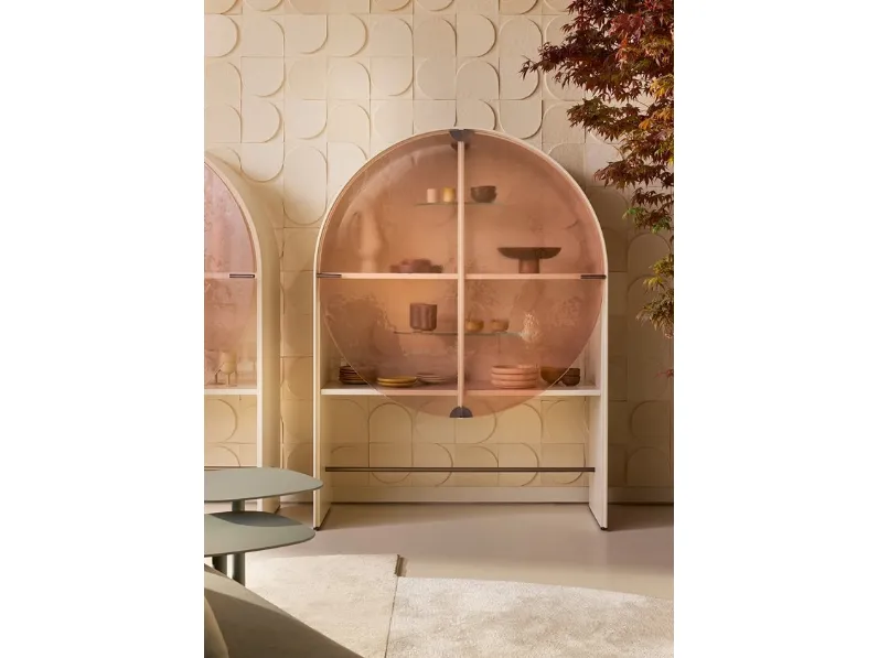 Madia di design Soda in cristallo e legno laccato di Gallotti&Radice