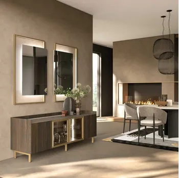 Madia Ginger in legno, alluminio e vetro di GF Interiors