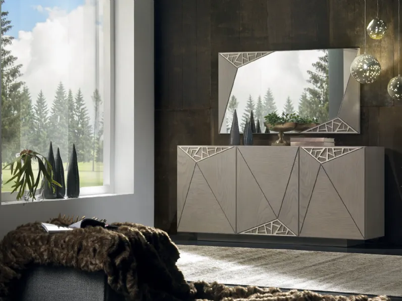 Madia in legno a 3 ante con traforo Gioconda di Euromobili