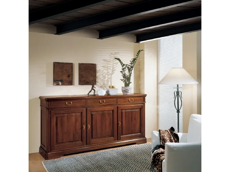 Madia in legno a tre ante e tre cassetti Giotto di Euromobili