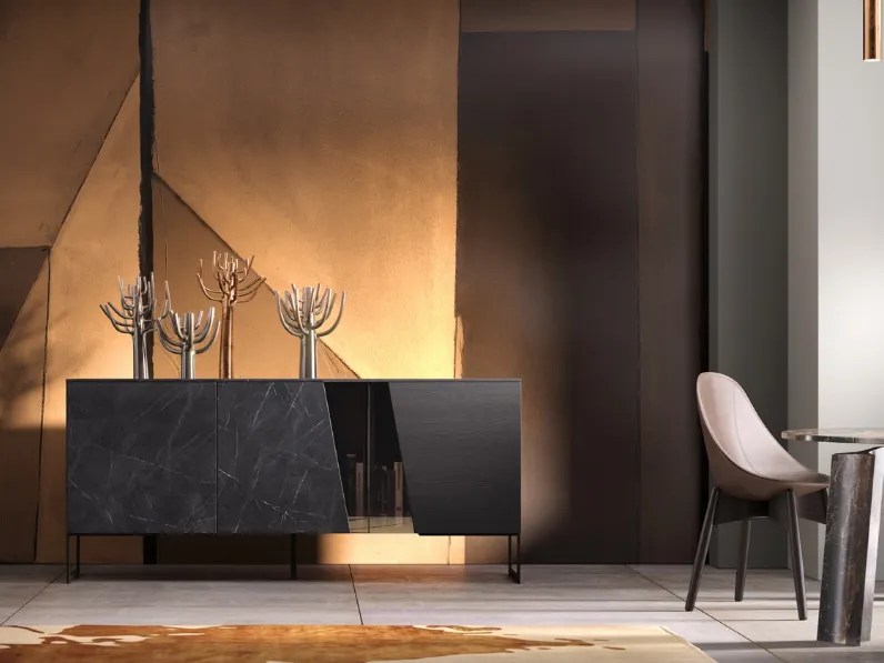 Madia Glass con ante in vetro e melaminico di 2B Italia