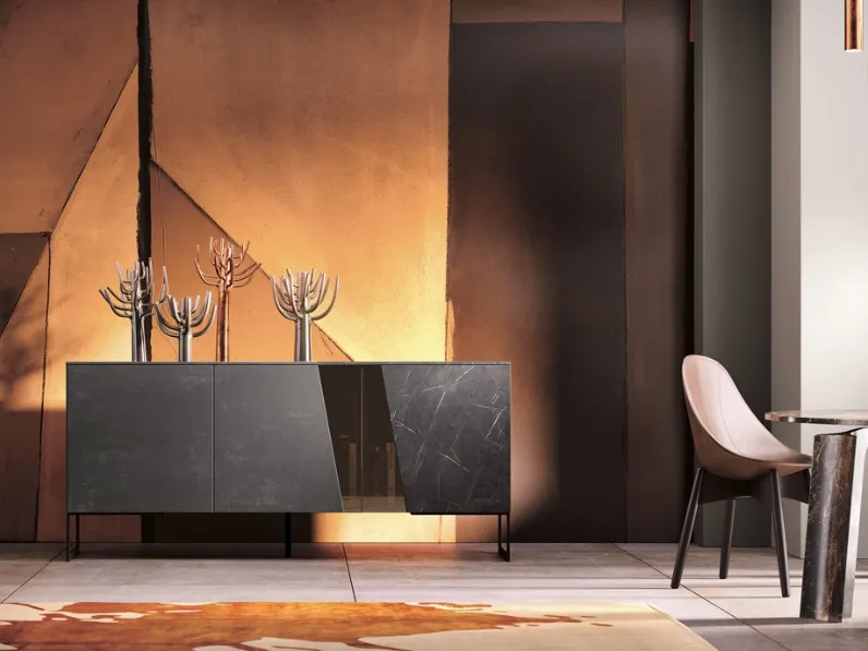 Madia Glass con ante in vetro e melaminico di 2B Italia