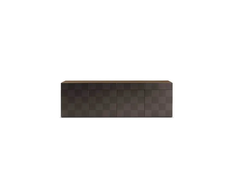 Madia H_O Cabinet in legno rivestito in pelle di Poltrona Frau