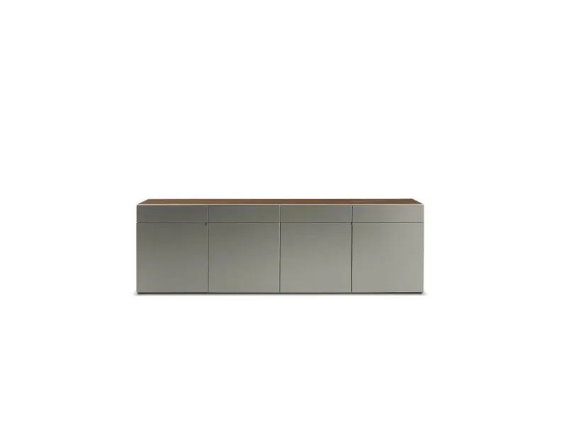 Madia H_O Cabinet in legno rivestito in pelle di Poltrona Frau