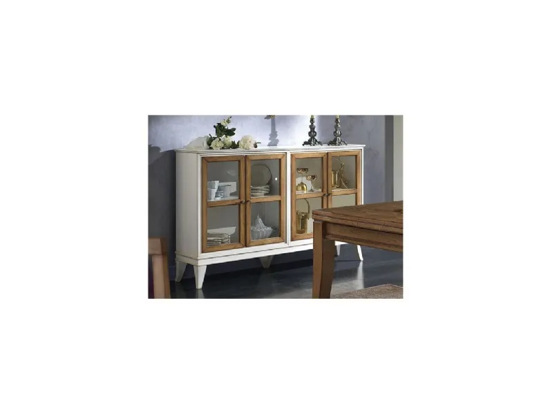 Madia in legno con ante in vetro H911 di Fratelli Raffagnini