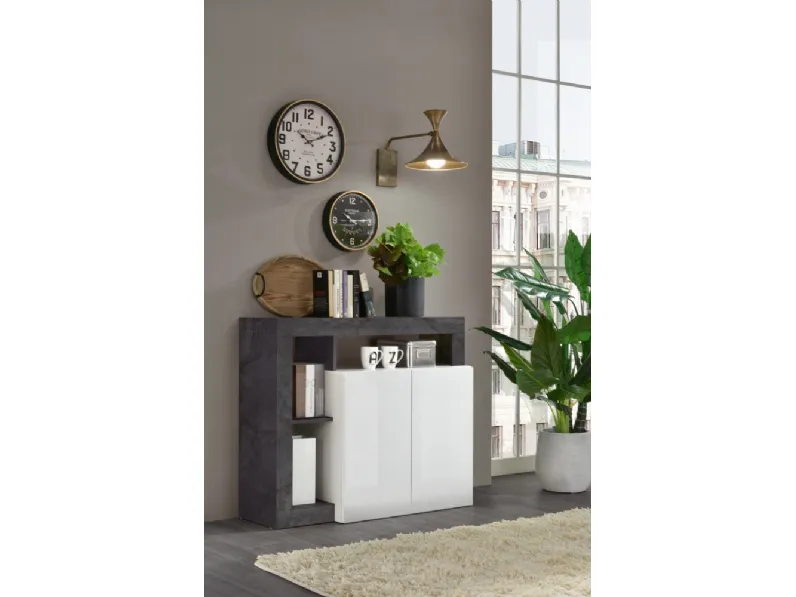 Madia Hamburg in Bianco lucido e Grigio di LC Mobili