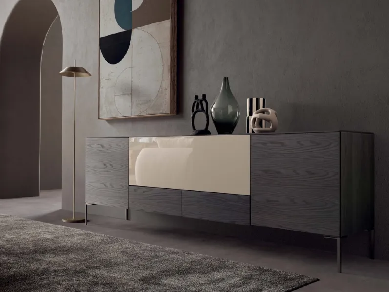 Madia I-Modul Art in legno e laccato lucido di Presotto