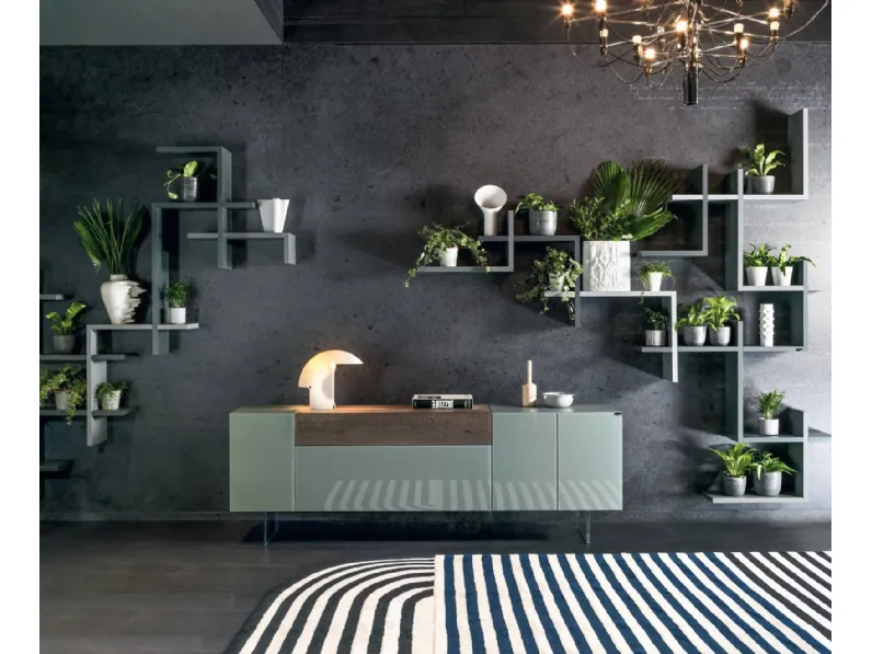 Madia in vetro laccato e legno 36e8 13503 di Lago