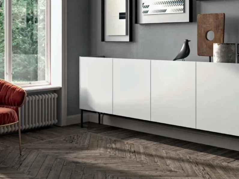 Madia moderna LK03|2 in laccato opaco di Cinquepuntozero