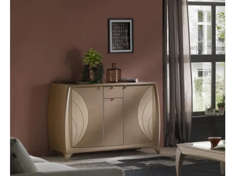 Madia Luna art 5016 finitura Fango con dettagli Sabbia di Padovani Mobili