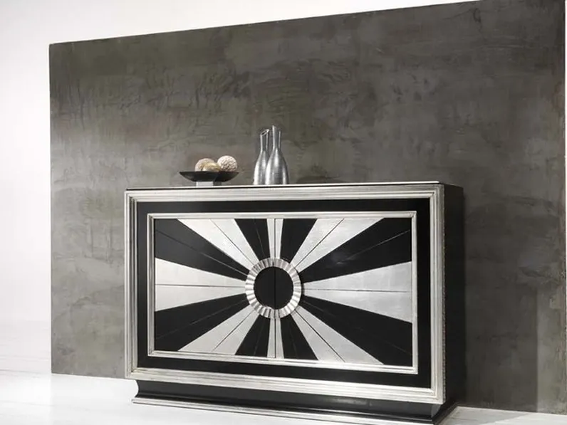Madia Marostica 700A in legno con decoro in bianco e nero di Bamart