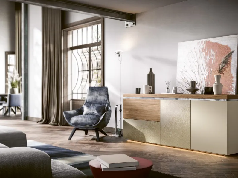 Madia Mix in laccato, melaminico e materico di 2B Italia