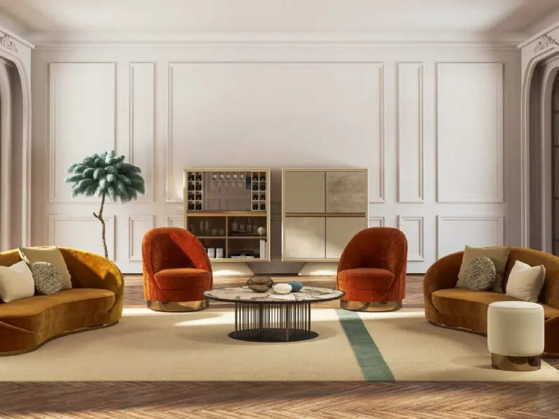 Madia Modì con ante rivestite in pelle di Vismara Design