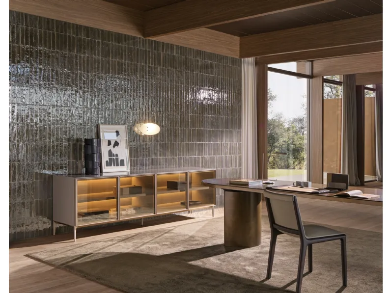 Madia 505 Up Sideboard 01 in laccato e vetro di Molteni & C
