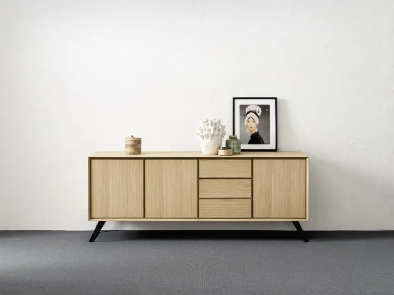 Madia Nook in rovere 3 ante 3 cassetti di Alta Corte