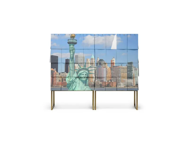 Madia con struttura in MDF rivestita da fogli di carta A4 Notes di Mogg