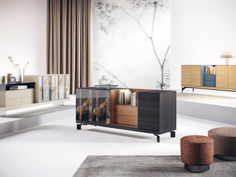 Madia Onice in vetro, melaminico e metallo di 2B Italia