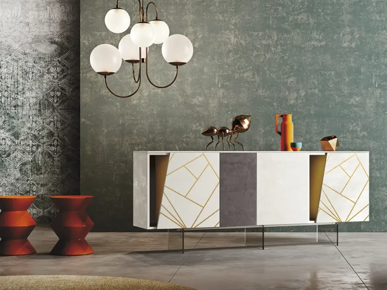 Madia Onlines in spatolato bianco con decoro di 2B Italia