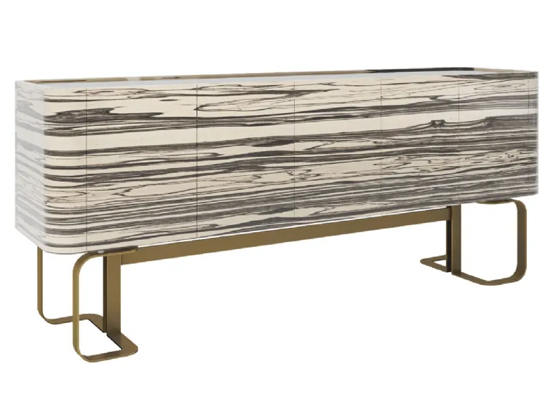 Madia in ebano bianco e struttura in ottone brunito Pierre di Busatto