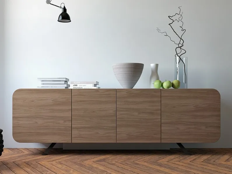 Madia in melaminico a quattro ante R80 Noce di Zanotti Mobili