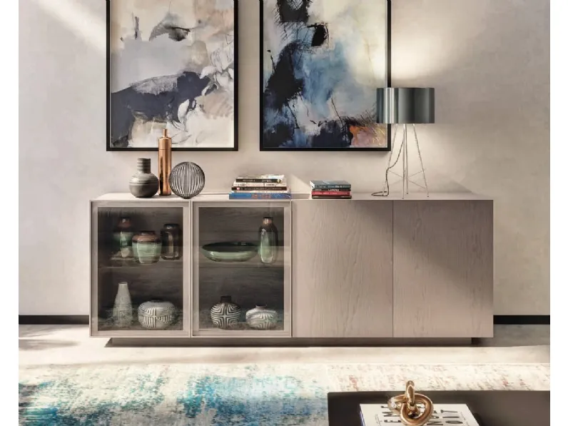 Madia Rails MAG1333-C in frassino e vetro di Betamobili