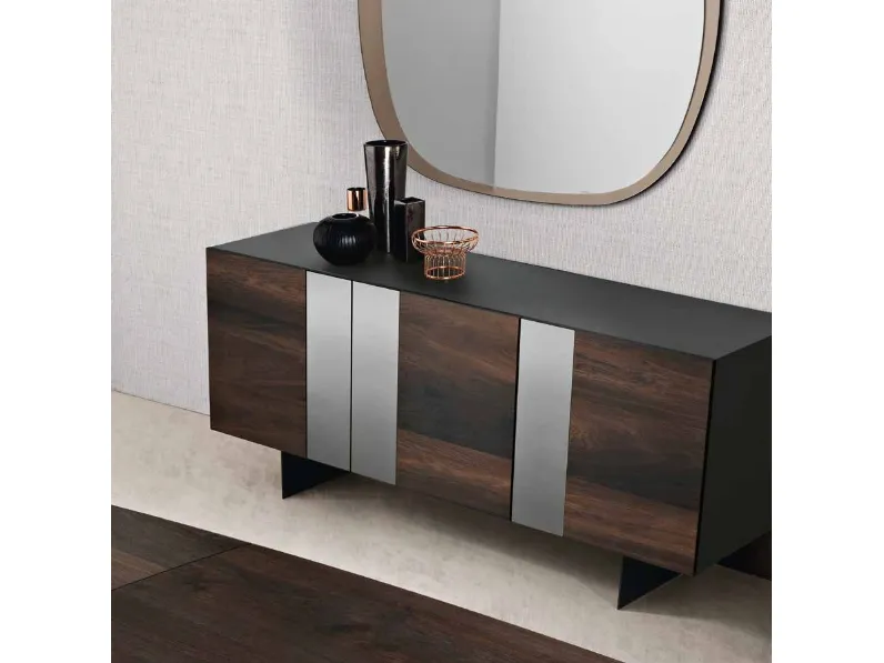 Madia Romeo con ante in Rovere con inserti specchio di Capodarte